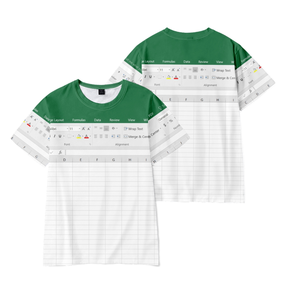 3D Printing Online Service - Funny Excel Software 3D Print T-Shirts