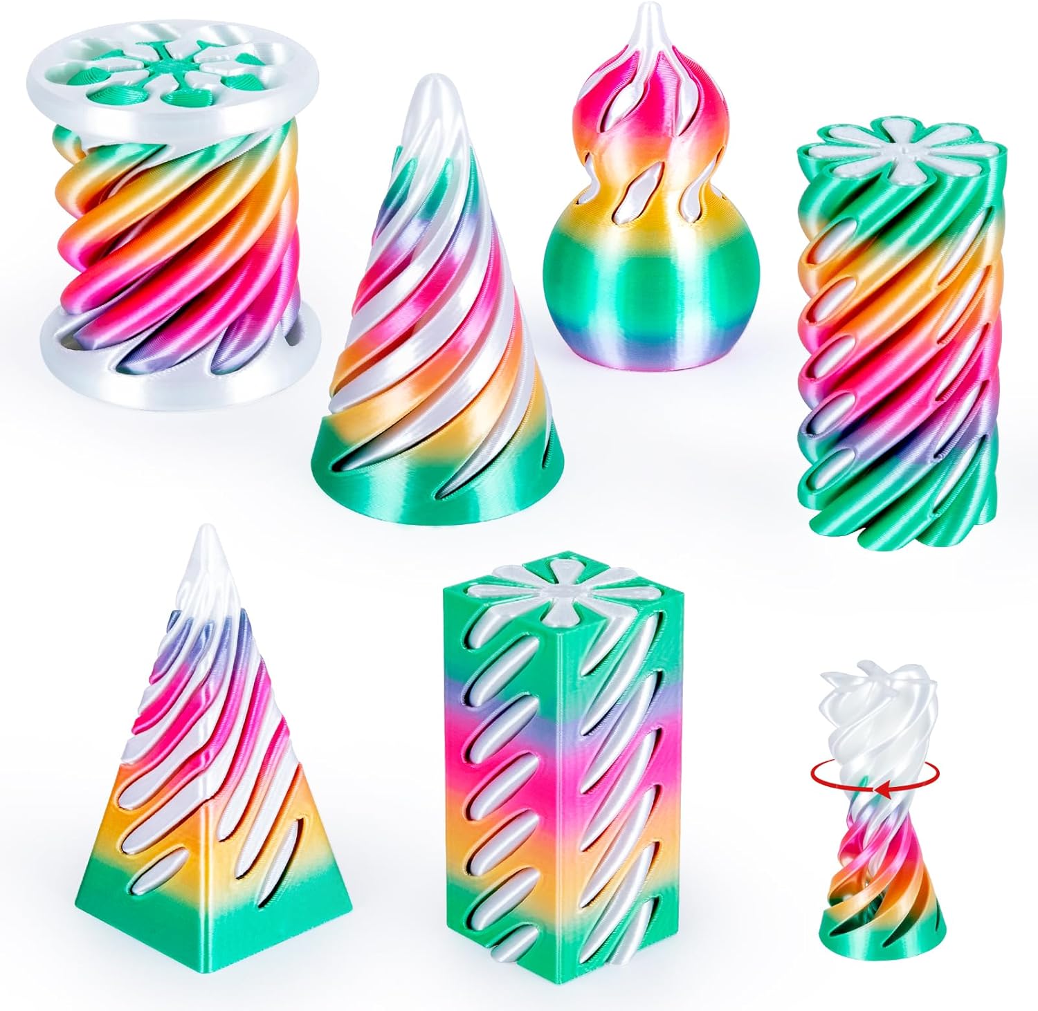 3D Printing Fidget Toys - 6 Pack Spiral Cone Fidget Toys