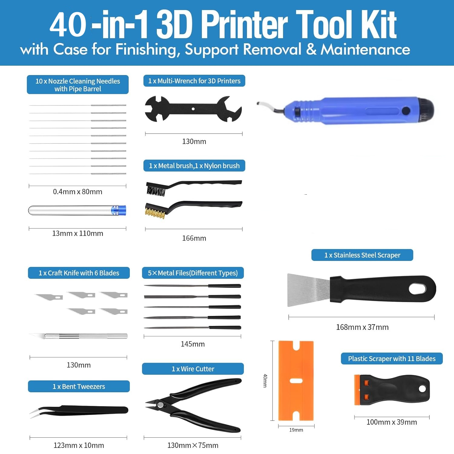 40PCS 3D Printer Tools, Scrape - 3D Printing File Free recension och pris