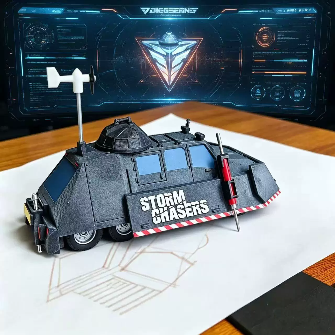 Storm Chaser TIV2 Tornado Inte - 3D Printing Diecast Cars recension och pris