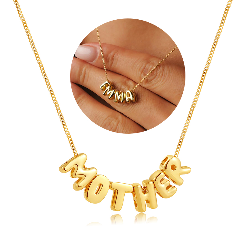 Bubble Letter Necklaces Custom - 3D Printing Jewelry recension och pris