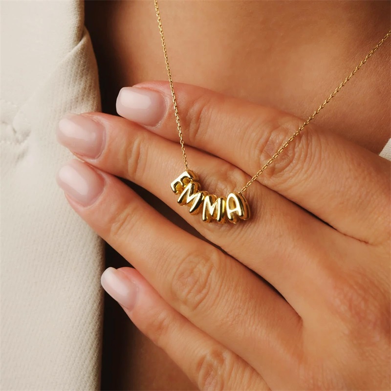 Bubble Letter Necklaces Custom - 3D Printing Jewelry recension och pris