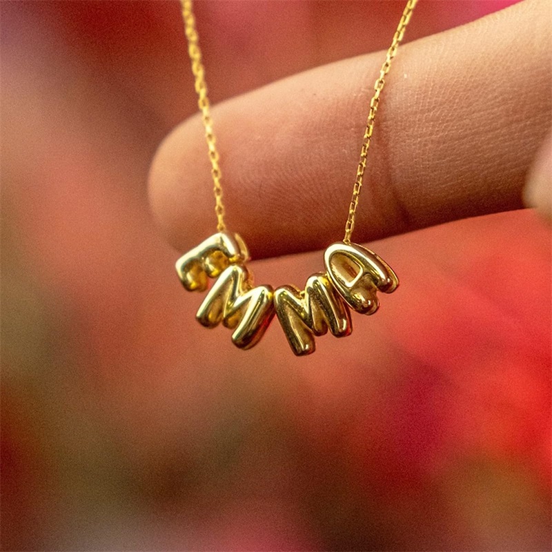 Bubble Letter Necklaces Custom - 3D Printing Jewelry recension och pris